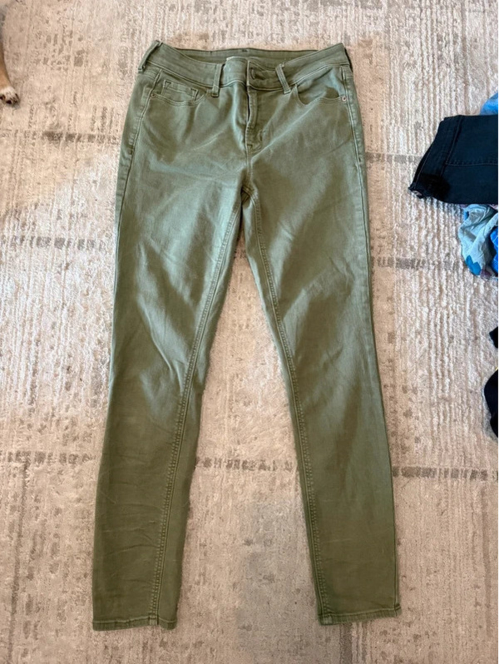 Old Navy Rockstar Super Skinny Jeans Women’s 8 Olive Green Mid Rise